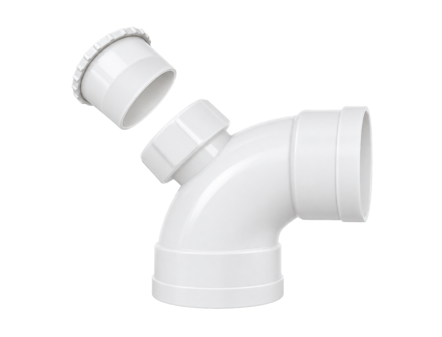 កែង PVC-U 90° មានគម្របត្រួតពិនិត្យ
