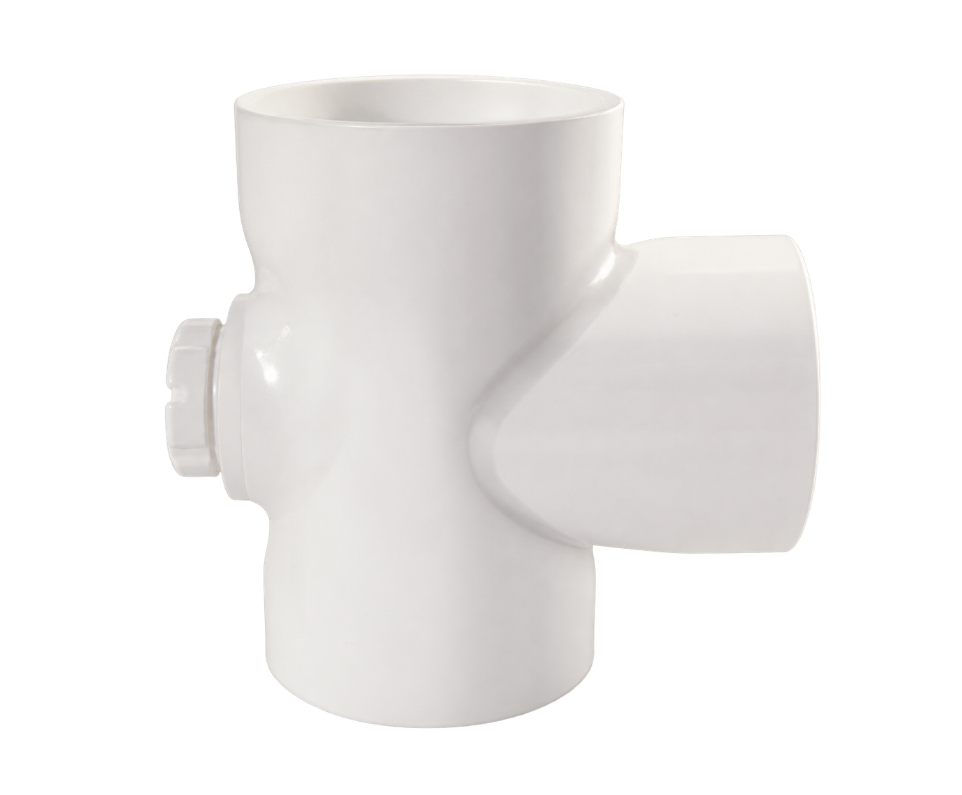 ដំណបីផ្លូវកោងផ្សារ PVC-U 90° មានរន្ធត្រួតពិនិត្យ