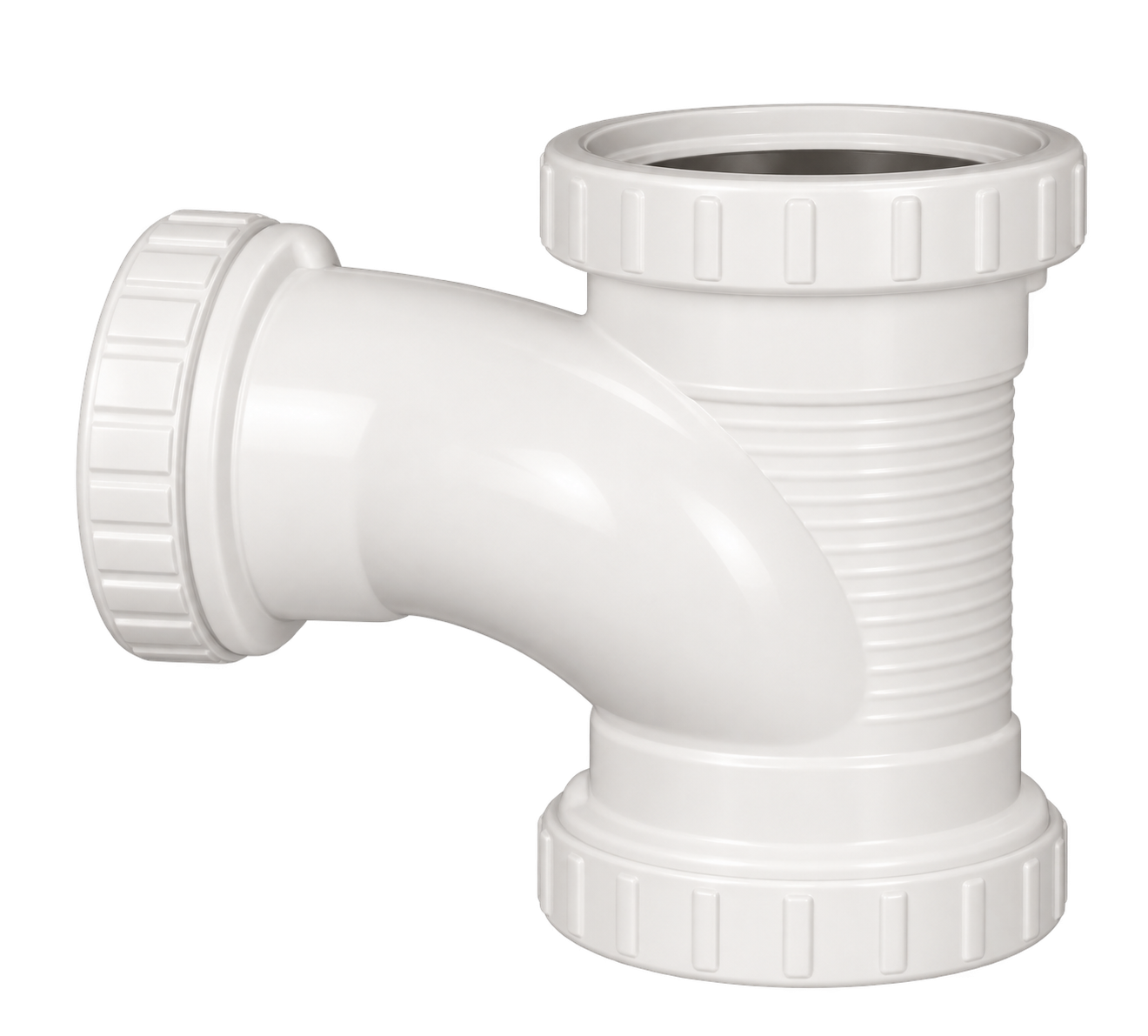 ដំណបីផ្លូវបន្ថយសំឡេង PVC-U 90°