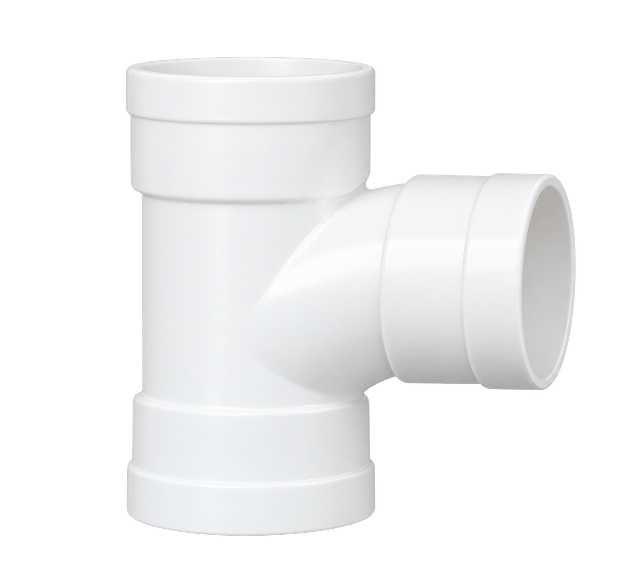 ដំណបីផ្លូវកោងពន្លូត PVC-U 90°