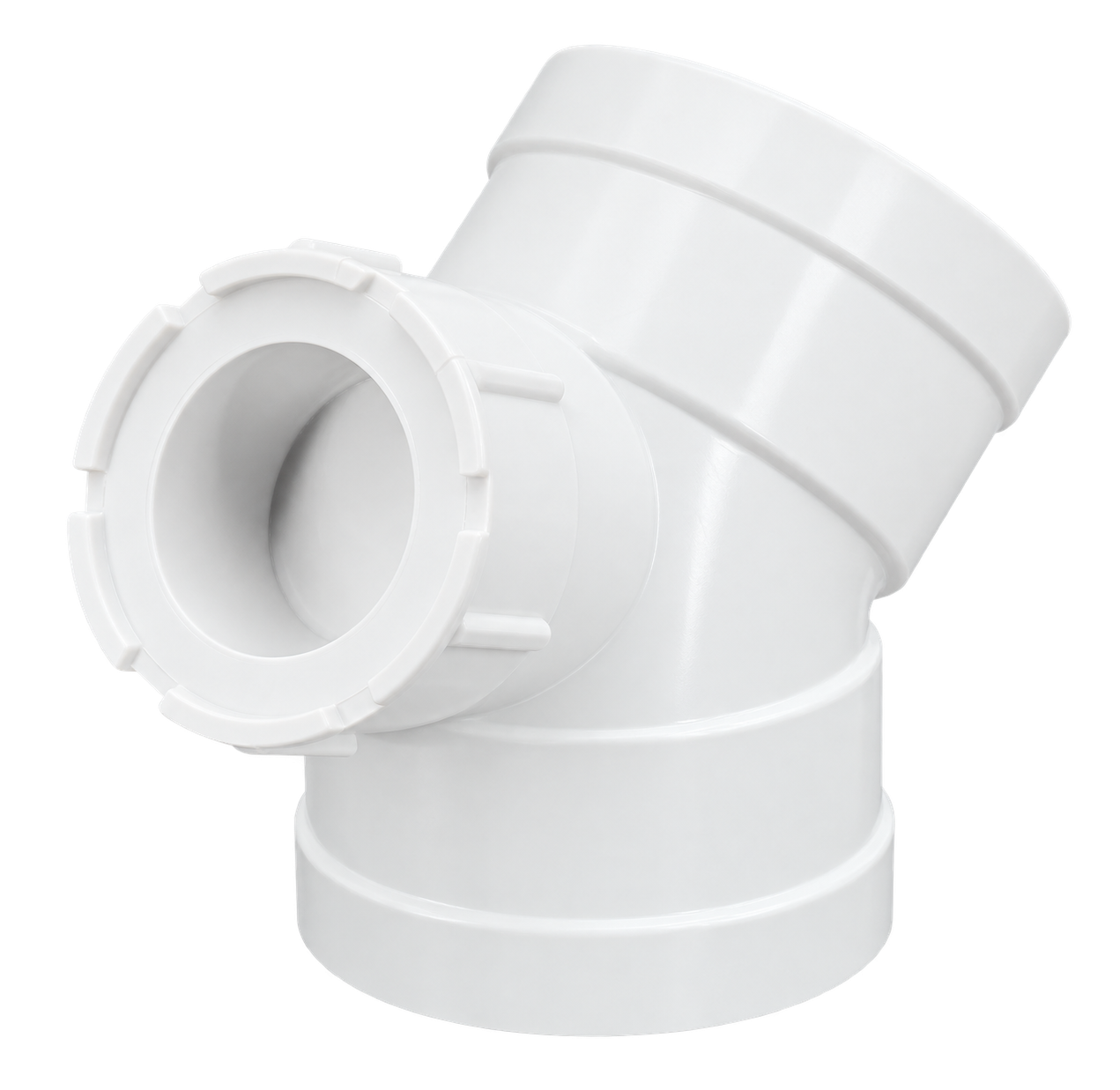 កែងបំពង់ PVC-U 45 ដឺក្រេ មានរន្ធត្រួតពិនិត្យ