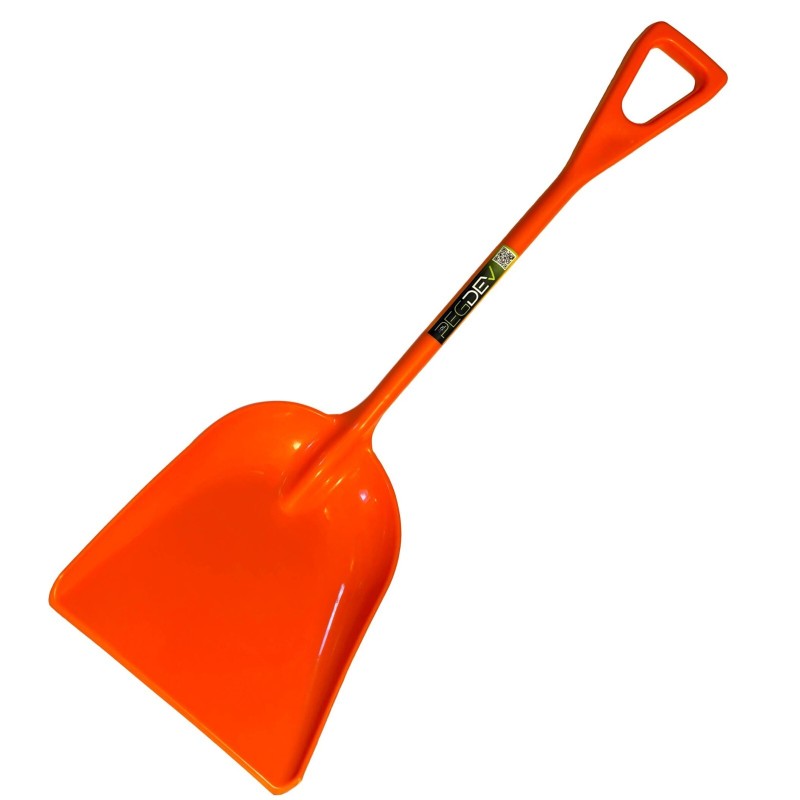 Durable 42.5" Poly Grain Shovel 14" Wide Heavy Duty Orange Agriculture Industry