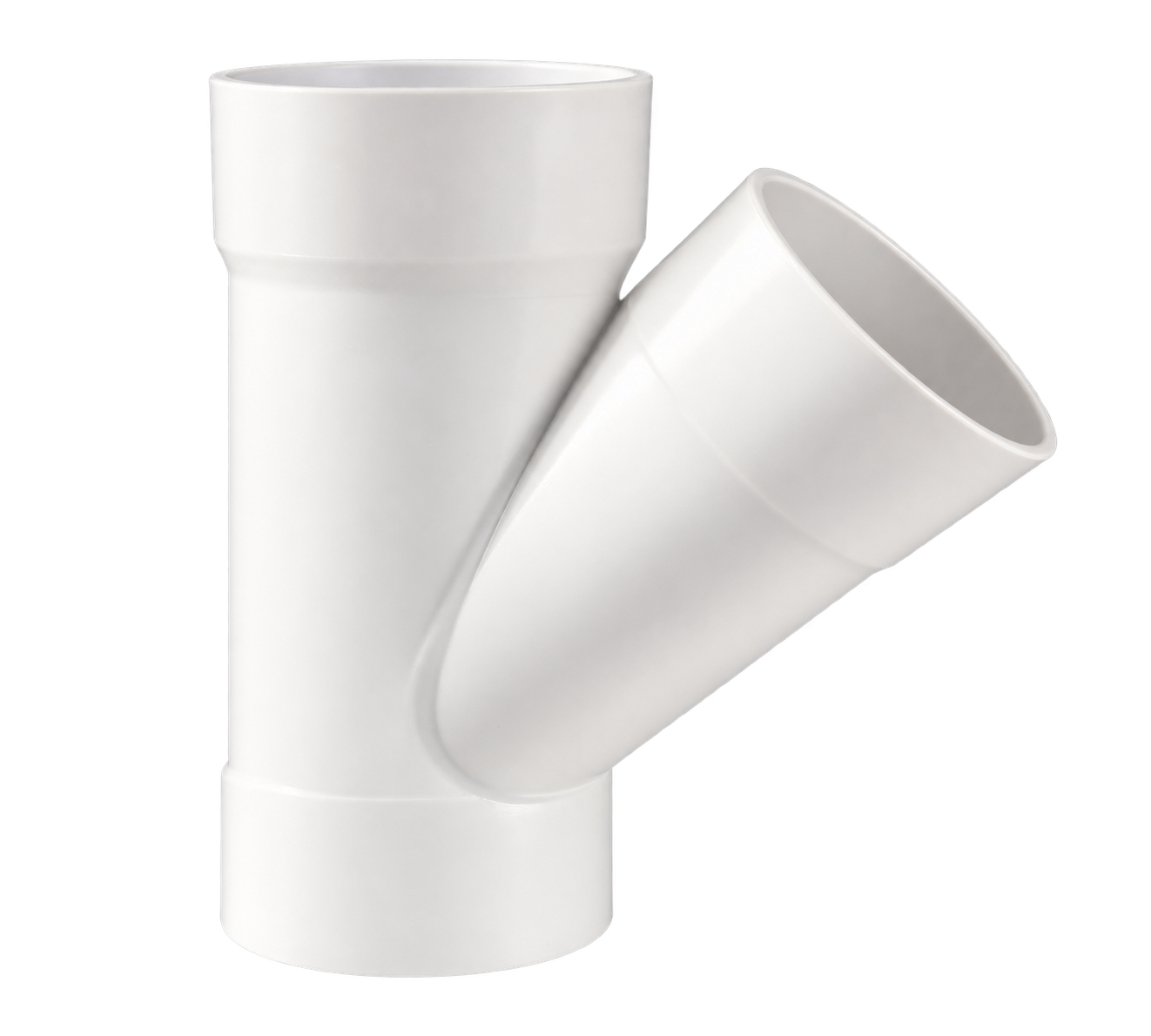 ដំណបីផ្លូវរាង Y ផ្សារ PVC-U 45°